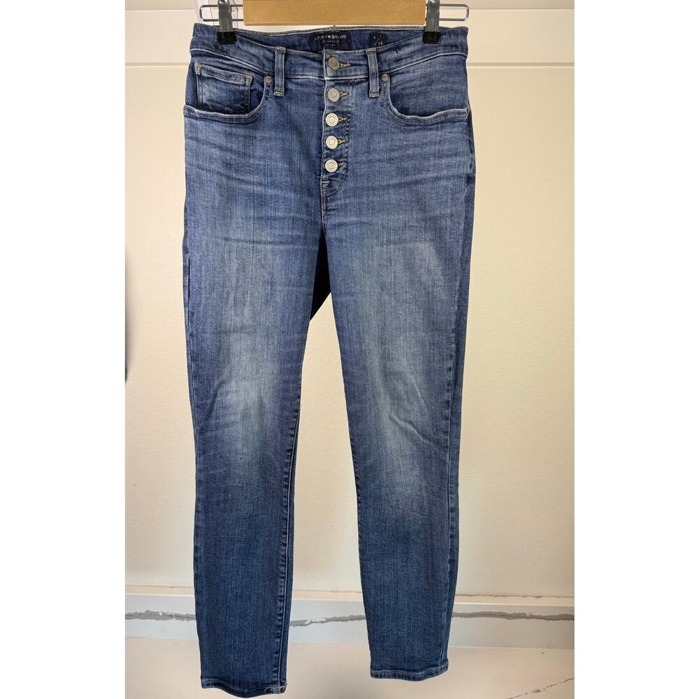 Lucky Brand Ankle Jeans Size 6 / 28 Bridgette Medium Wash High Rise Button Fly